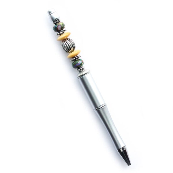 Beads with Bead Pen Kit - Mixed Impression Jasper with Silver Plastic Pen - Limited Edition on Sale - Image 2