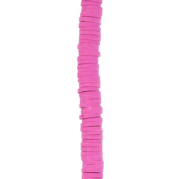 6mm Vinyl Vulcanite Heishi Beads - Magenta on Sale