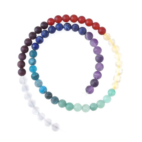 Chakra 6mm Round Matte Bead Strand 15-16 Inch For Cheap