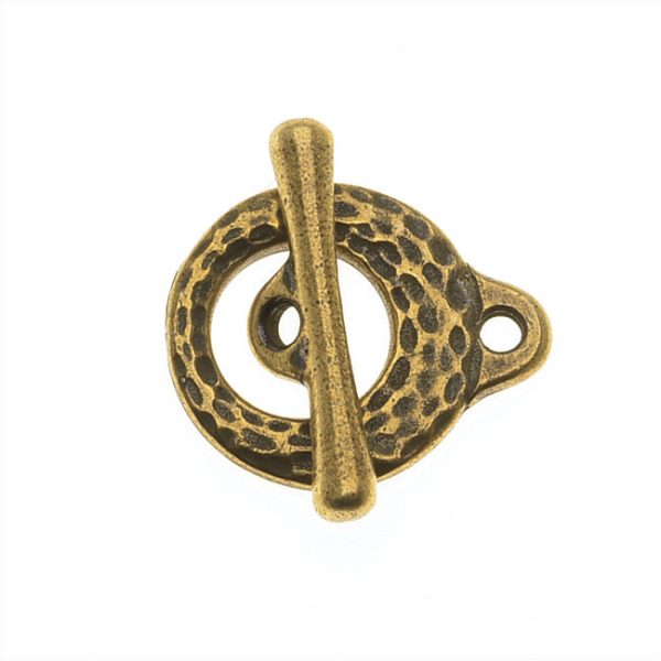 TierraCast Maker s Collection, Toggle Clasps, Hammered 13.5mm, Brass Oxide Finish (1 Set) Online - Image 2