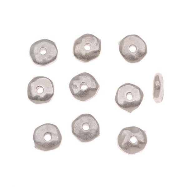 TierraCast Fine Silver Plated Pewter Nugget Heishe Spacer Beads 6mm (10 Pieces) Hot on Sale - Image 2