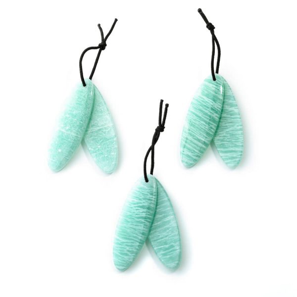 Amazonite 13x40mm Oval Pair - Pendant Online - Image 2