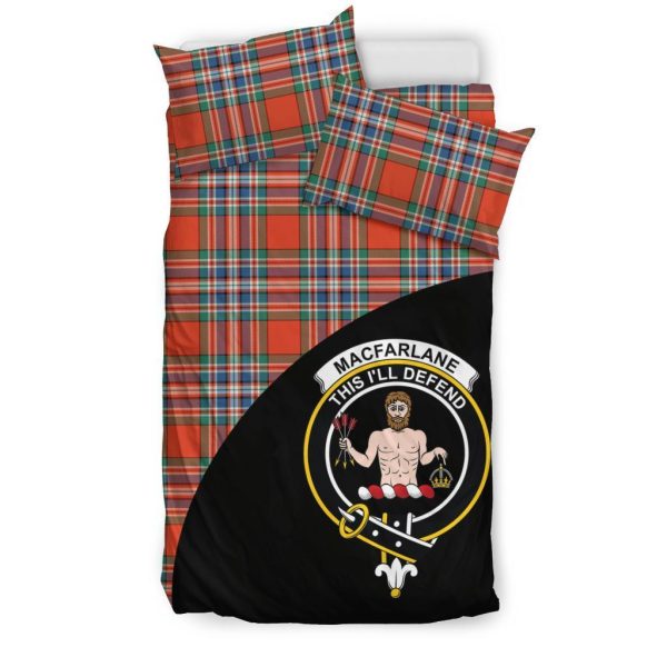 MacFarlane Ancient Family Tartan Crest Wave Style Bedding Set For Sale - Image 3