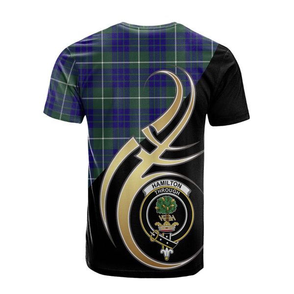 Hamilton Hunting Modern Tartan T-shirt - Believe In Me Style For Sale - Image 2