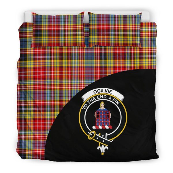 Ogilvie of Airlie Ancient Family Tartan Crest Wave Style Bedding Set Cheap