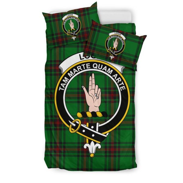 Logie Family Tartan Crest Bedding Set For Sale - Image 3
